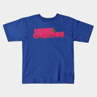 Merry Christmas (Black Metal - pink!) Kids T-Shirt